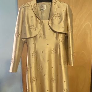 Mother of the Bride. Metallic Tank Dress with Bolero Jacket